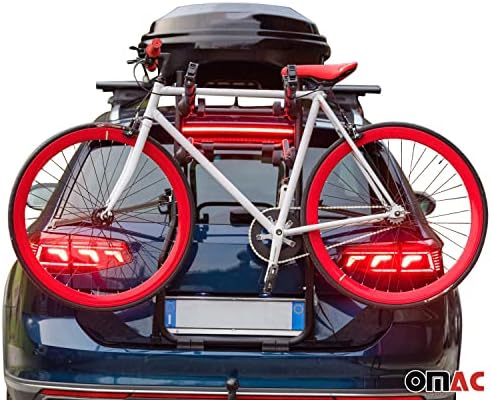 OMAC 3 מתלה אופניים עבור Volkswagen Golf Variant 2013-2019 שחור | מטען רכב הרכבה על אופניים מנשא אופניים 99 קג עומס מתקפל בכל מזג האוויר